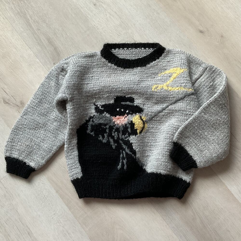 Zorro Handmade Knitted Sweater Boys Large
